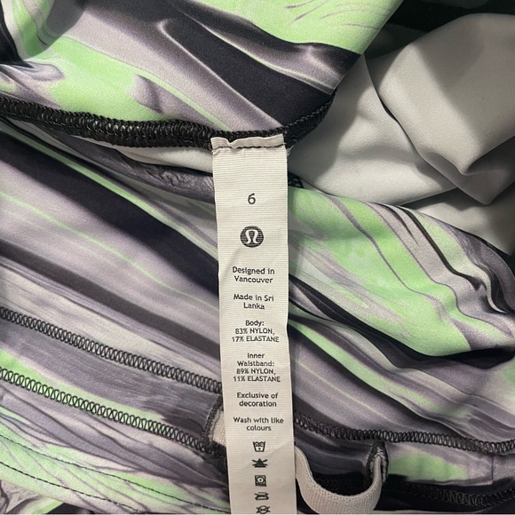 Lululemon Base Pace High-Rise Running Tight 25" Paint Glide Warp Black Size 6 - Picture 8 of 9